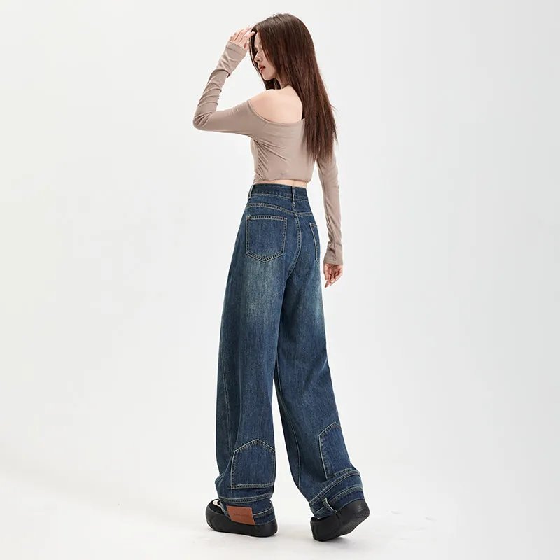 Fashionable Mid-Waisted Straight-Leg Jeans for Women with a Comfortable Feel