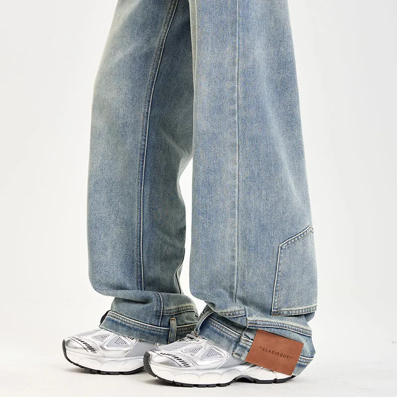 Fashionable Mid-Waisted Straight-Leg Jeans for Women with a Comfortable Feel