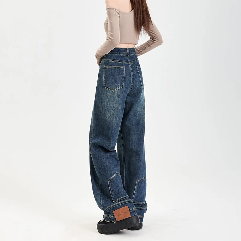 Fashionable Mid-Waisted Straight-Leg Jeans for Women with a Comfortable Feel