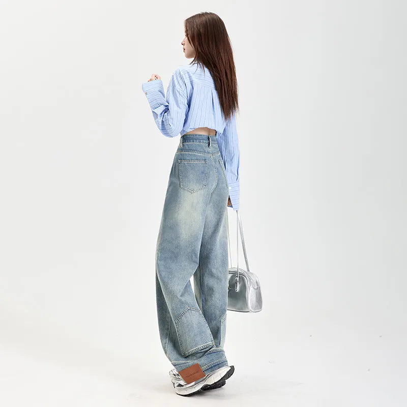 Fashionable Mid-Waisted Straight-Leg Jeans for Women with a Comfortable Feel