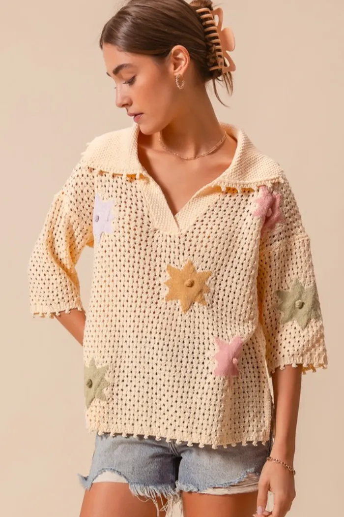 Flower Knit Sweater