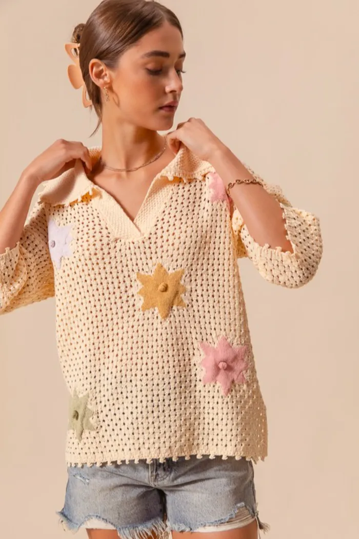 Flower Knit Sweater