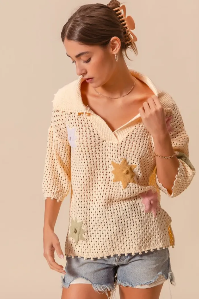 Flower Knit Sweater