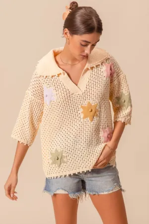 Flower Knit Sweater