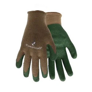 Flowertouch A305 Women's Rubber Palm Gloves, 10 Gauge Polycotton Liner, Sizes S-L