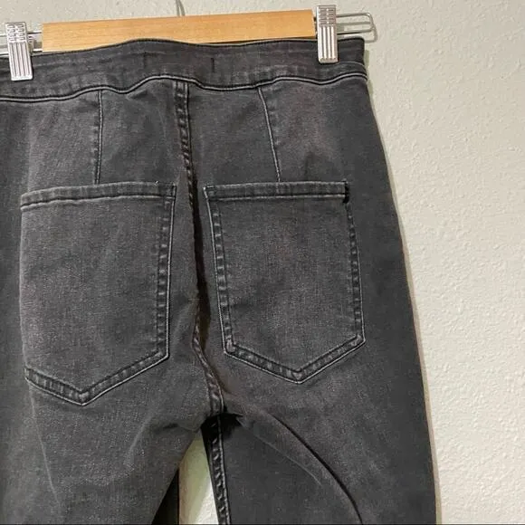 Free People Black Lace Up Waist Skinny Jeans 27