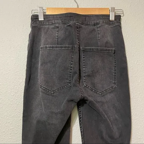 Free People Black Lace Up Waist Skinny Jeans 27