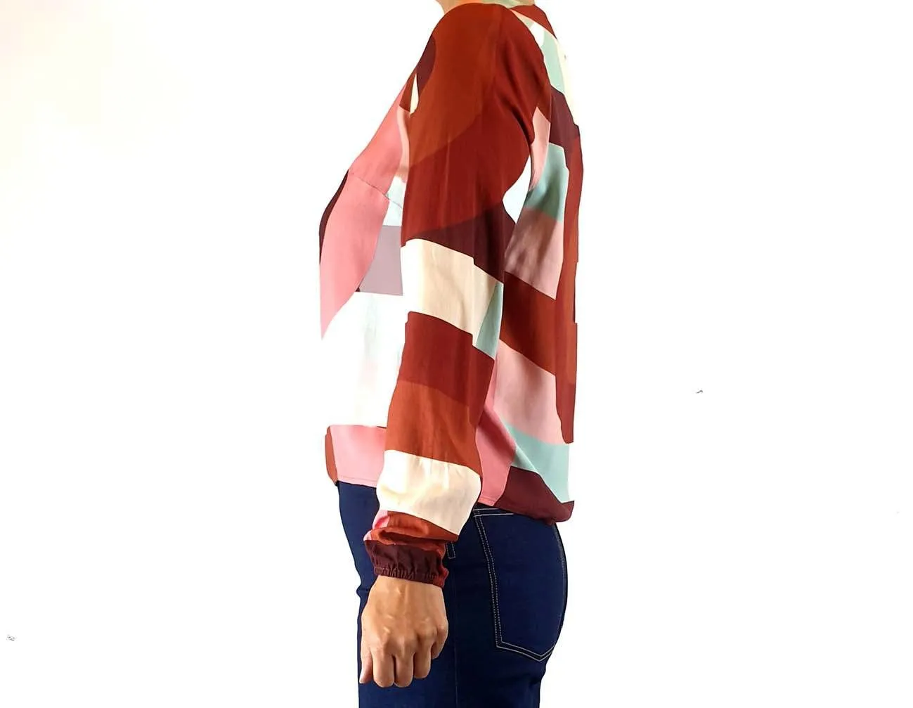 Frock Me Out bamboo autumnal-toned long sleeve top size XS, best fits 8