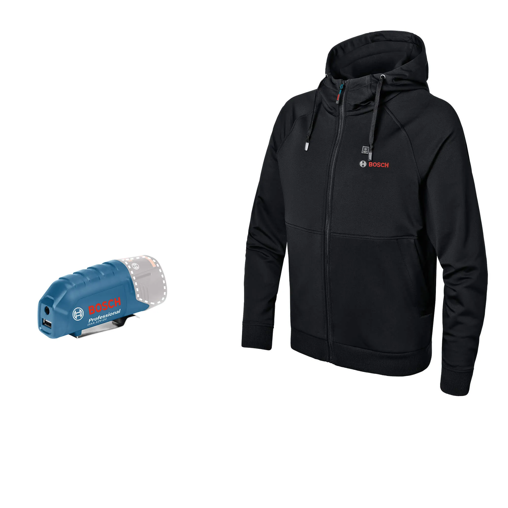 GHH 12 18V XA Beheizbare Sweatjacke inkl. 2.0 Ah Akku, Größe wählbar: S - 3XL