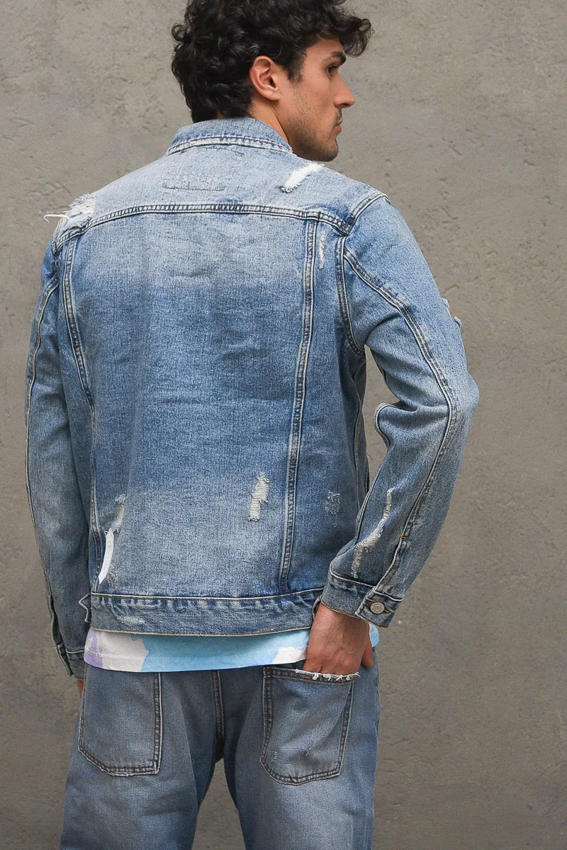 Giacca Jeans Destroyed - Colore Unico
