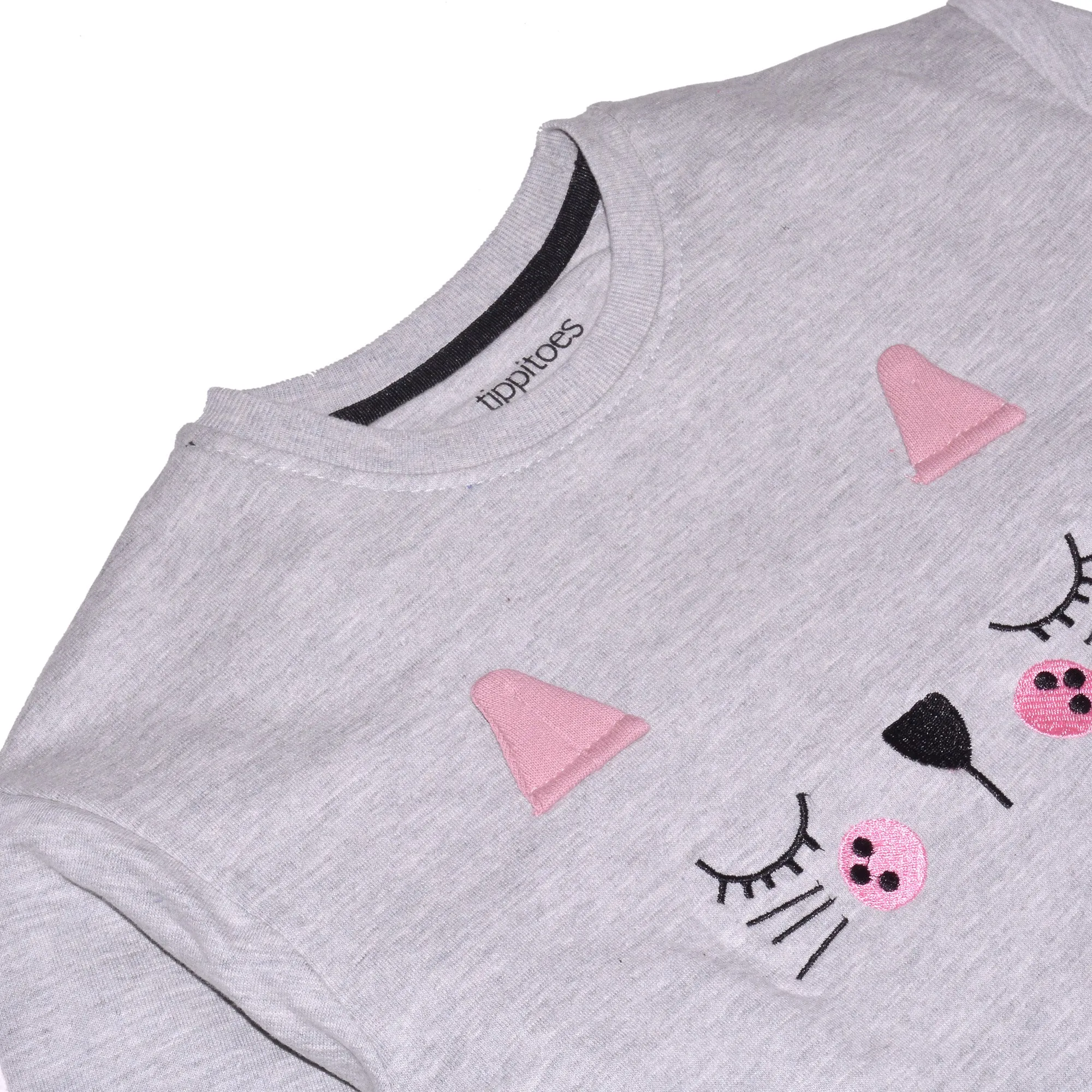 Girls Embroidered Terry Top