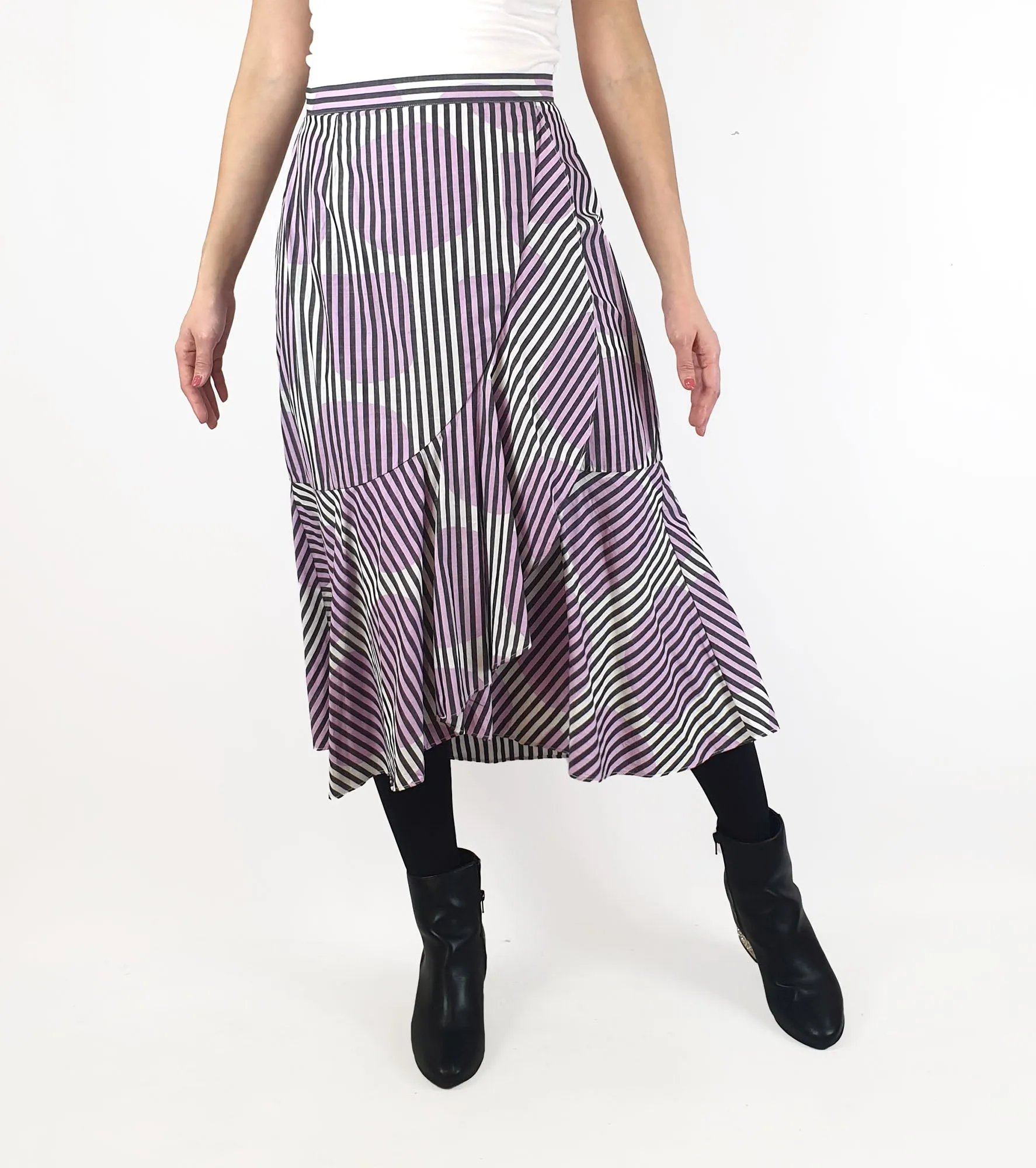 Gorman purple and white striped skirt size 10