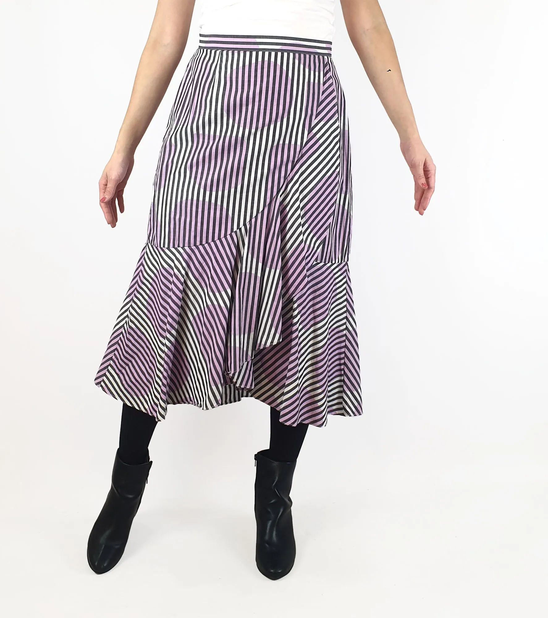 Gorman purple and white striped skirt size 10