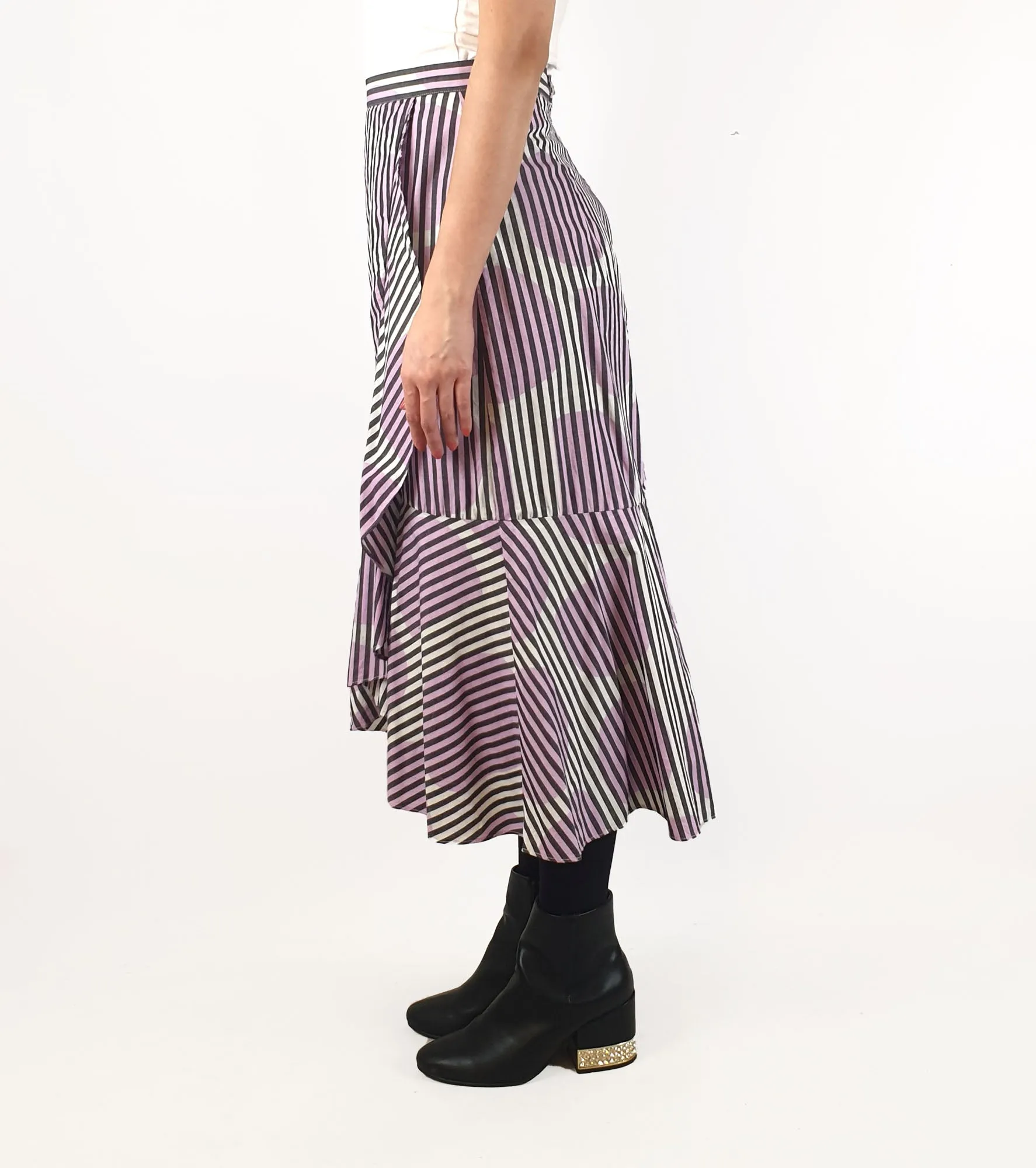 Gorman purple and white striped skirt size 10