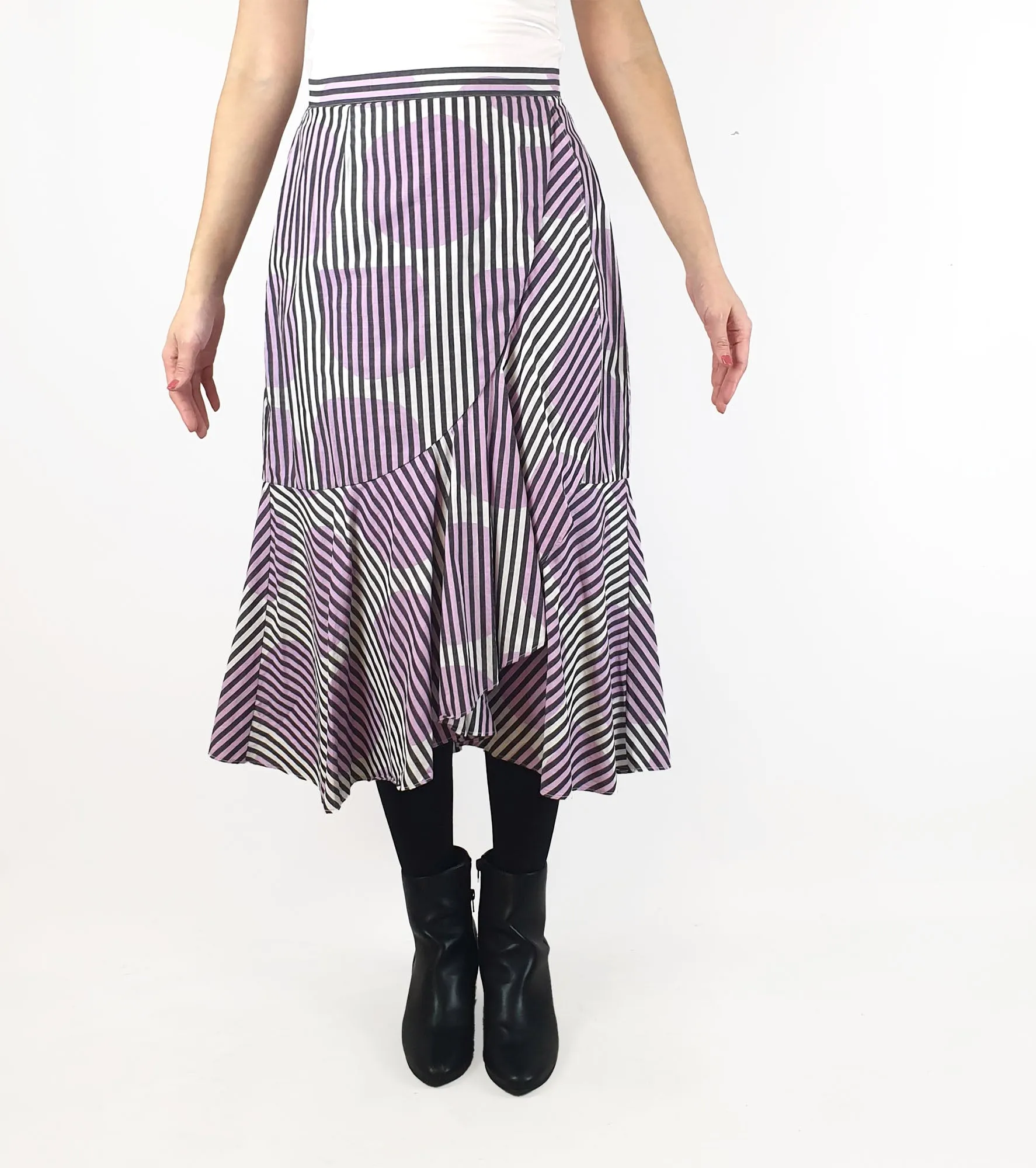 Gorman purple and white striped skirt size 10