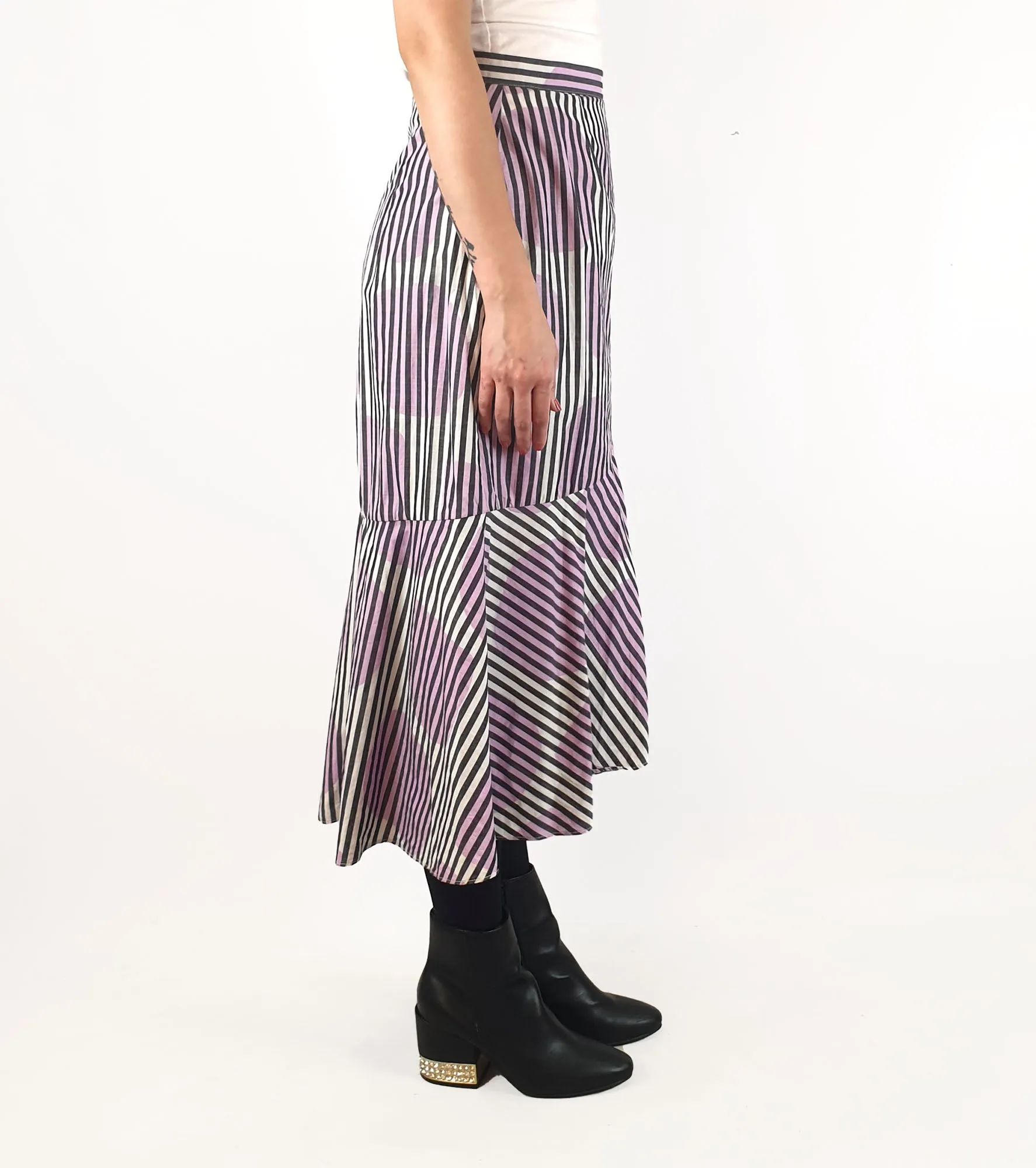 Gorman purple and white striped skirt size 10