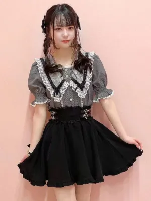 Gothic Lolita SK Black Ruffles Lace Lolita Skirts