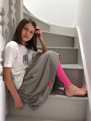 Grey Striped Skirt