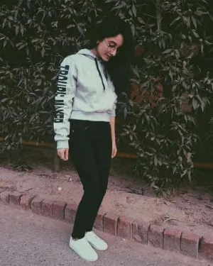 GREY TROUBLE MAKER HOODIE FOR WOMEN