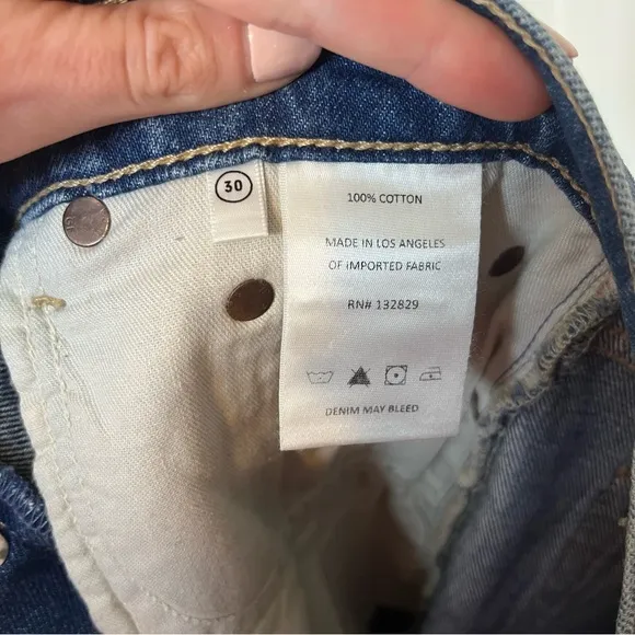 GRLFRND The Cassidy Mid Rise Straight Jeans Runyon Canyon Blue Size 30