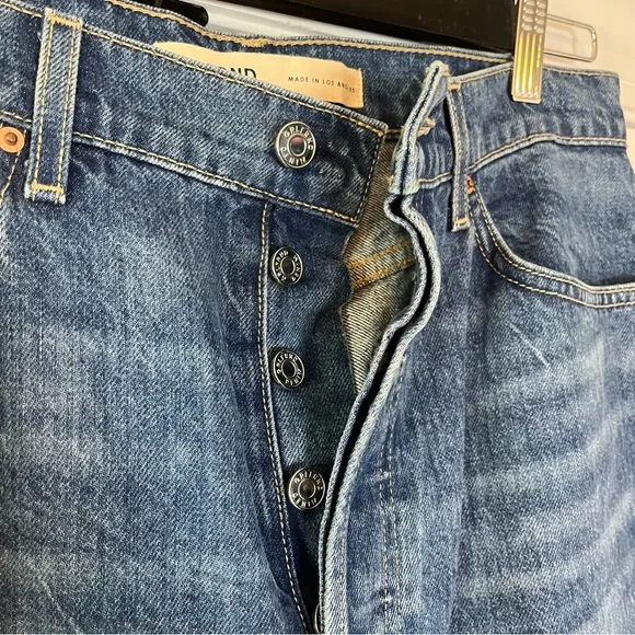 GRLFRND The Cassidy Mid Rise Straight Jeans Runyon Canyon Blue Size 30