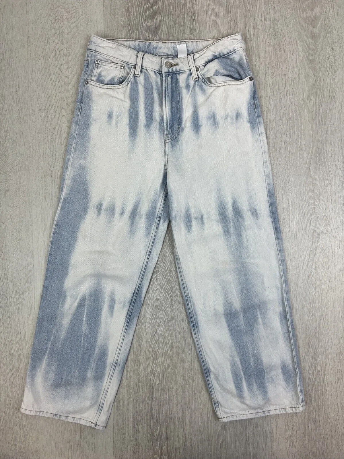 H&M &Denim Womens Wide Leg Loose Straight High Waist Jeans Size 8