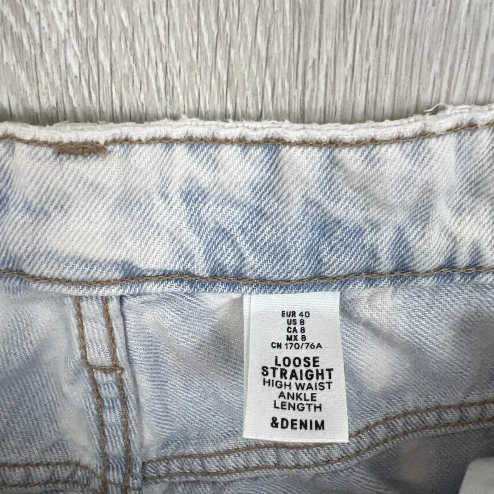 H&M &Denim Womens Wide Leg Loose Straight High Waist Jeans Size 8