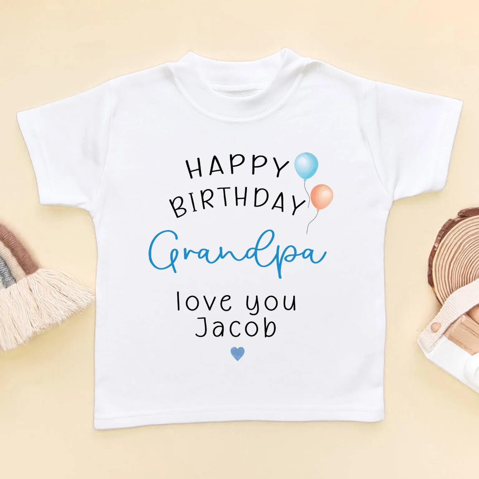Happy Birthday Grandpa Personalised Toddler & Kids T Shirt