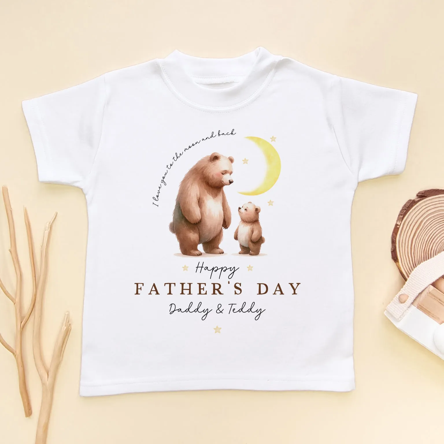 Happy Father's Day Daddy Bear Personalised Toddler & Kids T Shirt