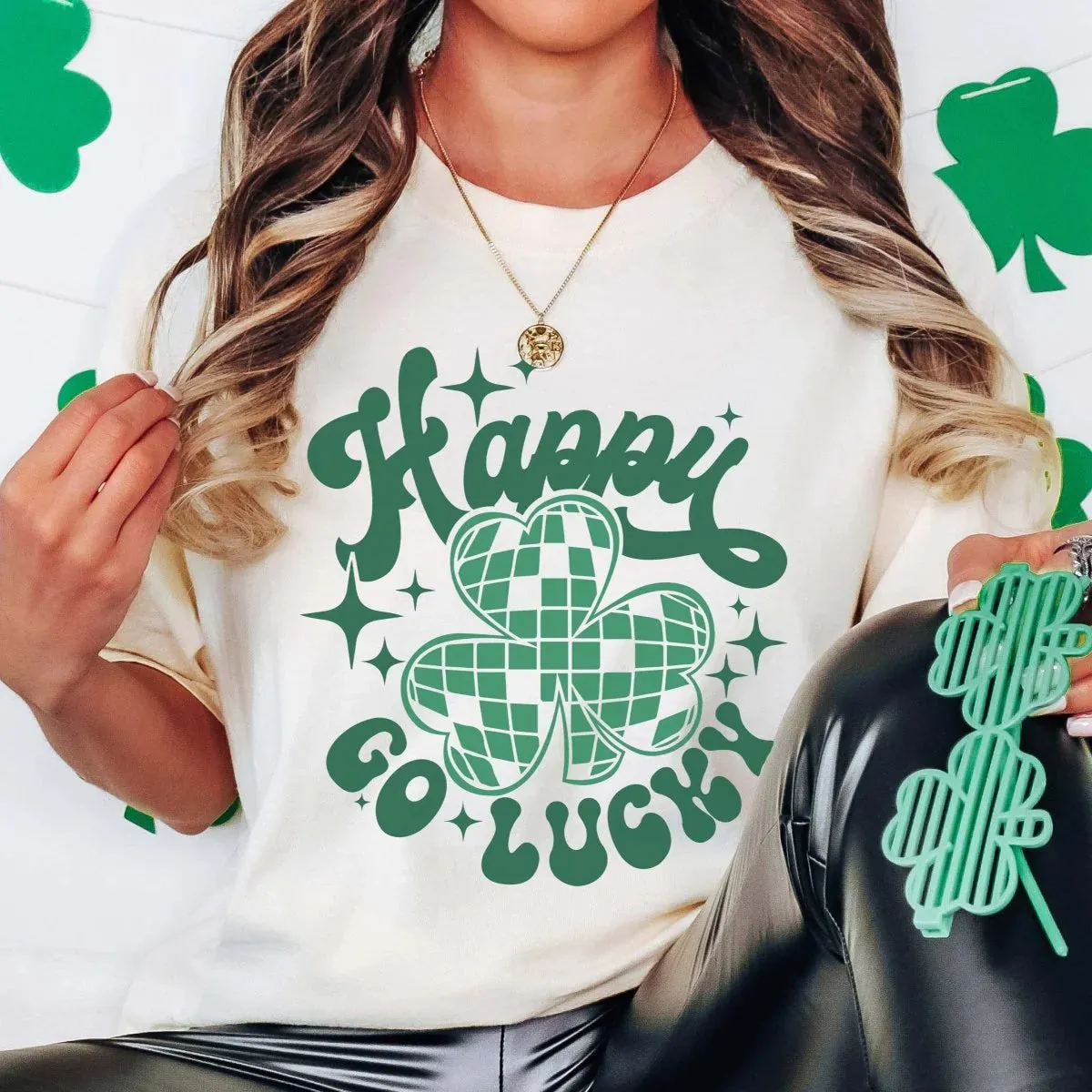 Happy Go Lucky Disco Clover Tee
