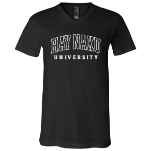 Hay Naku University Law Unisex Jersey V-Neck T-Shirt