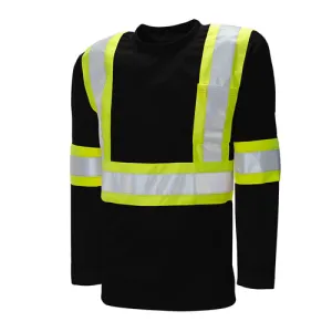 Hi-Vis 100% Cotton Long Sleeve T-Shirt by Ground Force - Style TT4