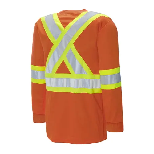 Hi-Vis 100% Cotton Long Sleeve T-Shirt by Ground Force - Style TT4