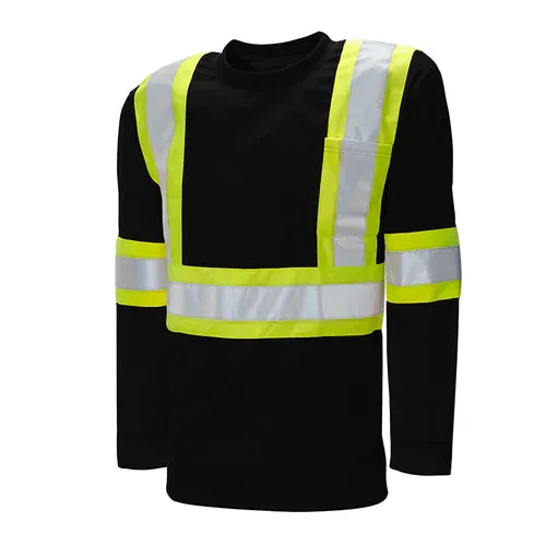 Hi-Vis 100% Cotton Long Sleeve T-Shirt by Ground Force - Style TT4