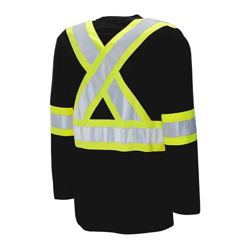 Hi-Vis 100% Cotton Long Sleeve T-Shirt by Ground Force - Style TT4