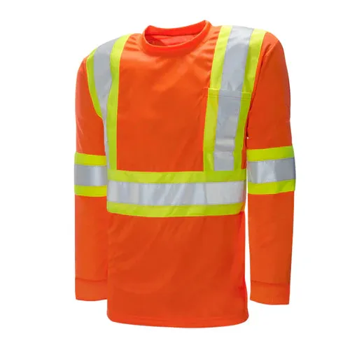 Hi-Vis 100% Cotton Long Sleeve T-Shirt by Ground Force - Style TT4