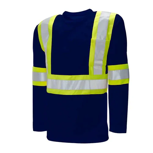 Hi-Vis 100% Cotton Long Sleeve T-Shirt by Ground Force - Style TT4