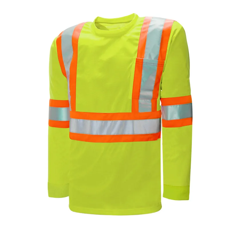 Hi-Vis 100% Cotton Long Sleeve T-Shirt by Ground Force - Style TT4