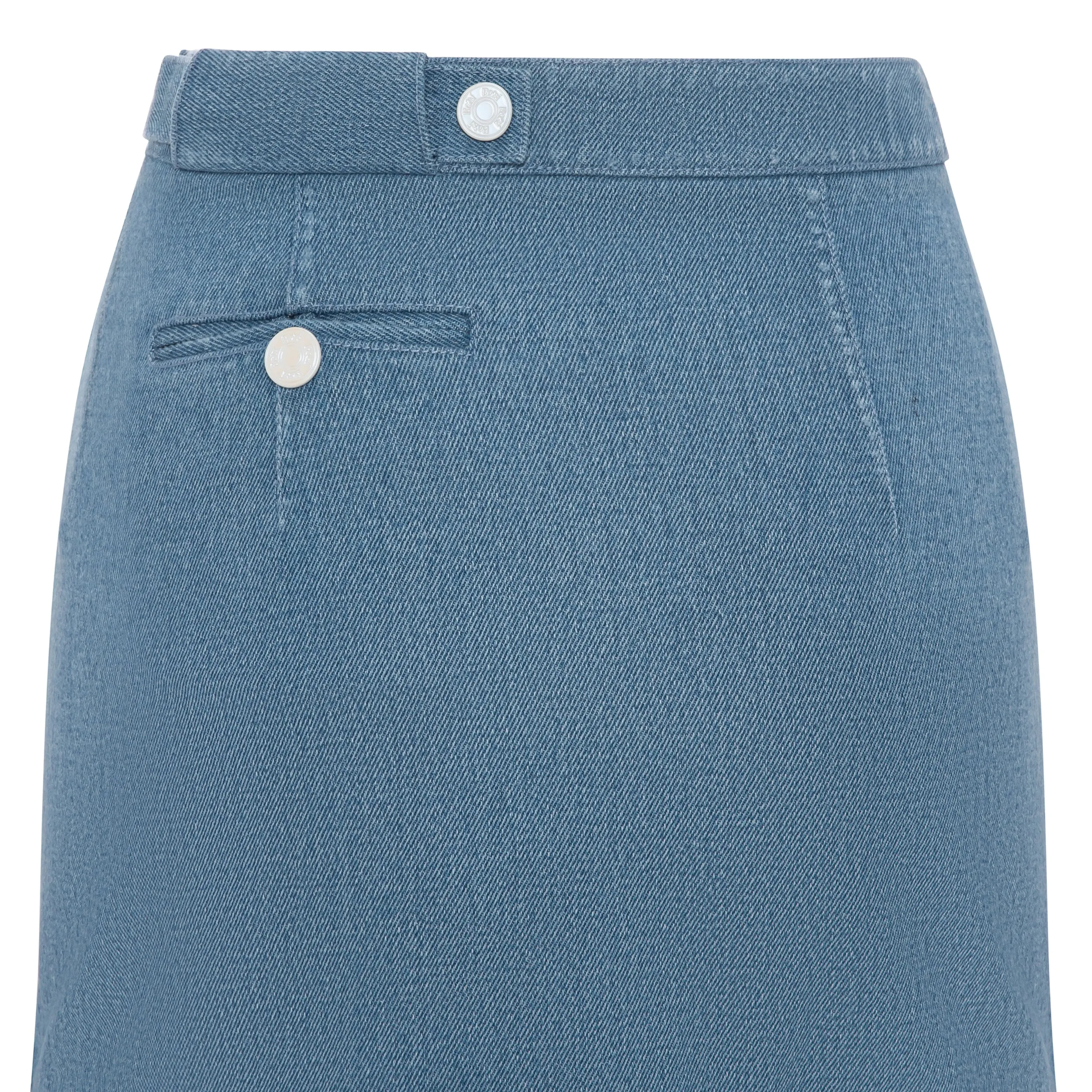 High-Waisted Denim Flared Skirt