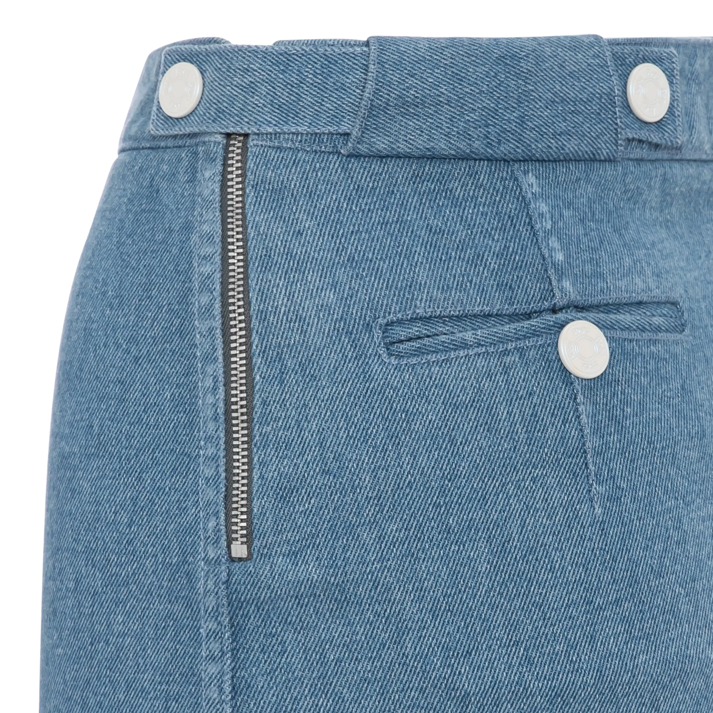 High-Waisted Denim Flared Skirt