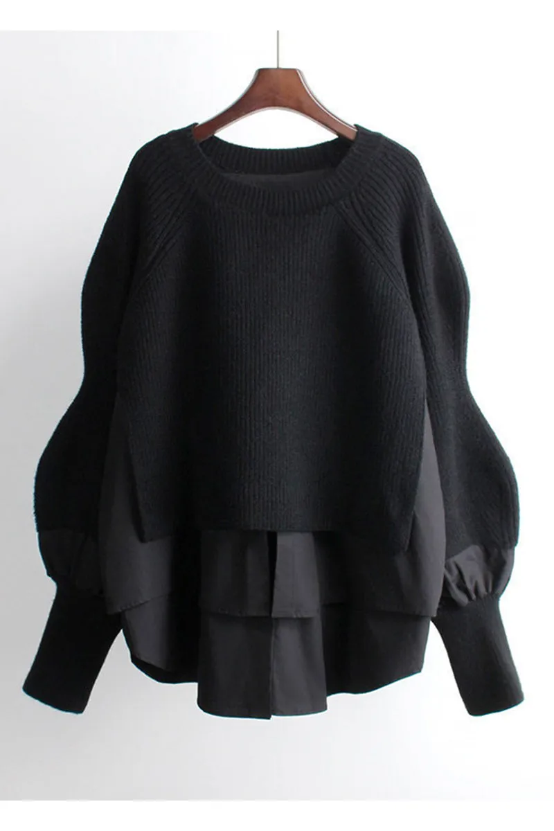 HWR1185 Layered Sleeve Knit Top