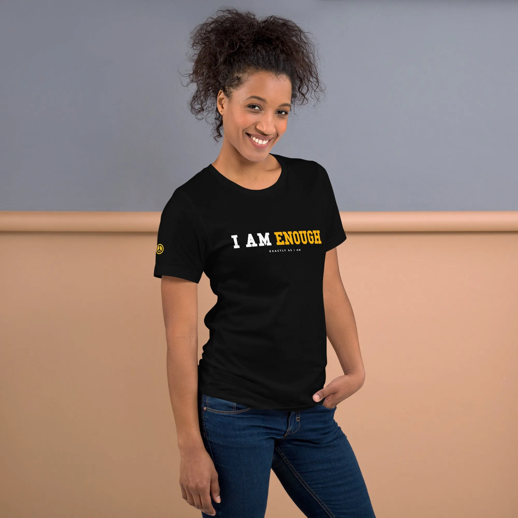 I AM ENOUGH STRONG Mental Health T-Shirt with Peace Sign for Women