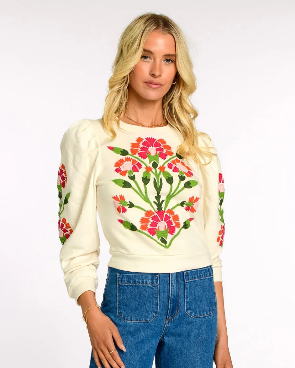Jasmine Top in Indian Flower Ivory by Elizabeth James