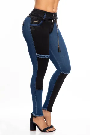 JEANS COLOMBIANOS PUSH UP COMBINADO 6945