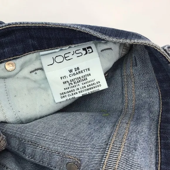 Joe's Jeans The Cigarette Cut Kennedy Wash Straight Leg Size 26