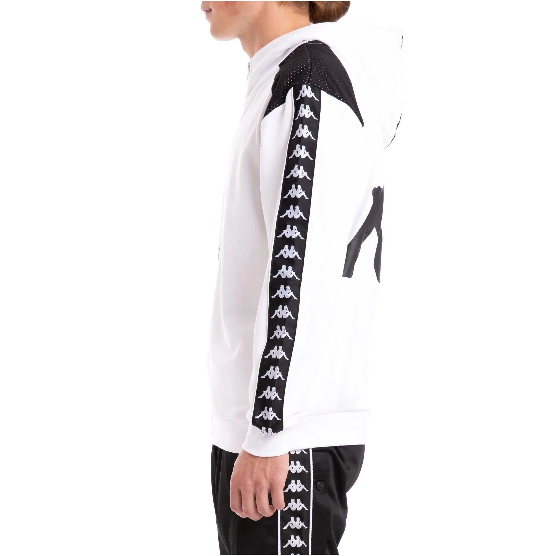 Kappa Authentic Bray White Black Hoodie 304IEL0-904