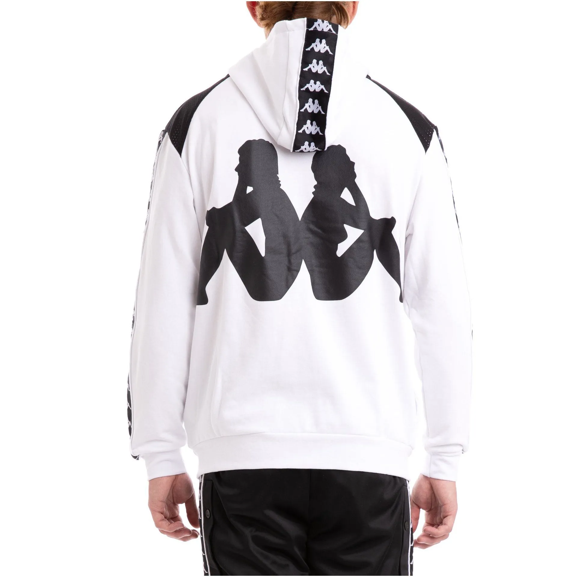 Kappa Authentic Bray White Black Hoodie 304IEL0-904