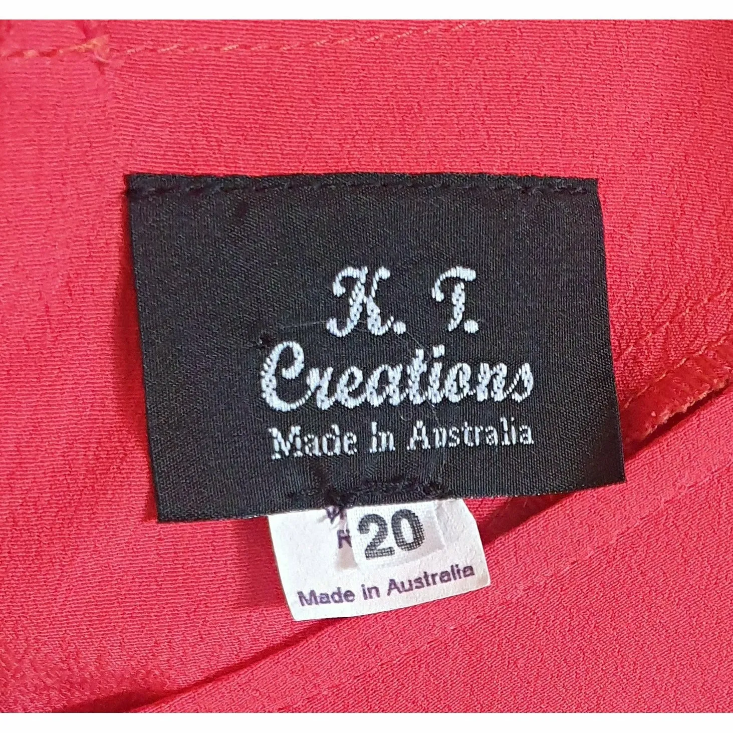 K.T.Creations red/coral red top size 20
