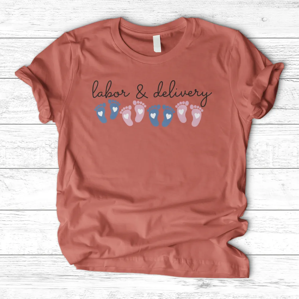 ''Labor and Delivery Footprint'' T-Shirt