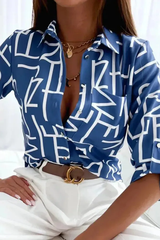 Laura | Elegant blouse with artistic print